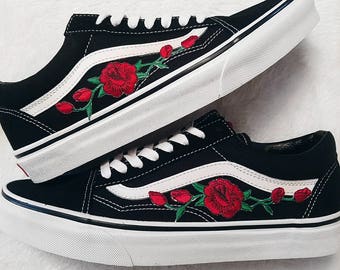 vans red flowers