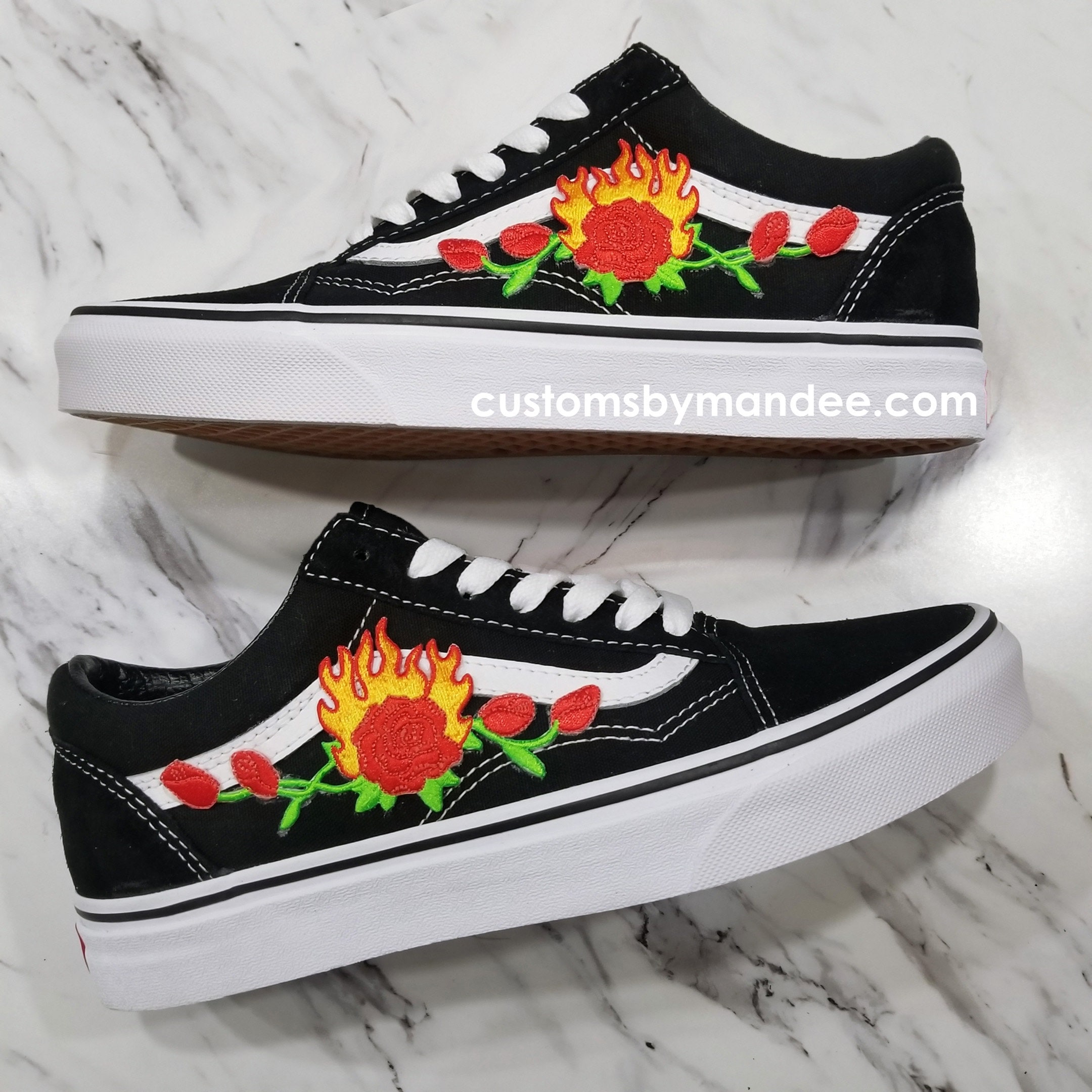 vans rose custom