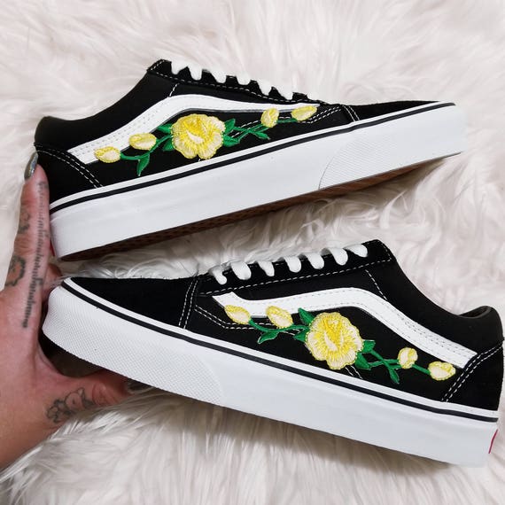 broderie vans roses broderie vans roses