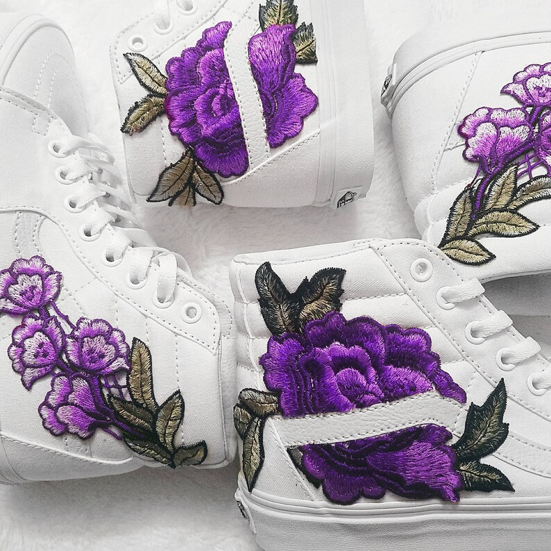 vans with purple flowers