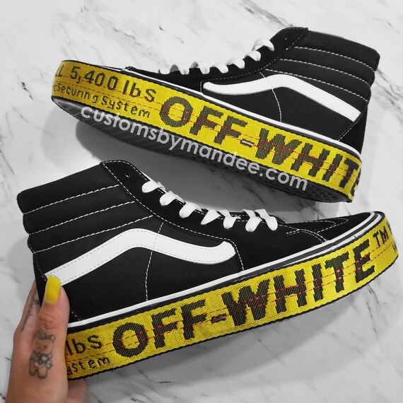 Sk8-HI Platform 2.0 Off-White Inspired Womens Custom Vans | Etsy