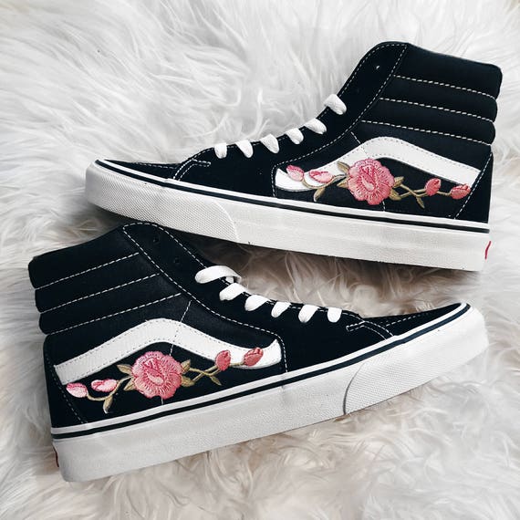 vans sk8 hi rose embroidery