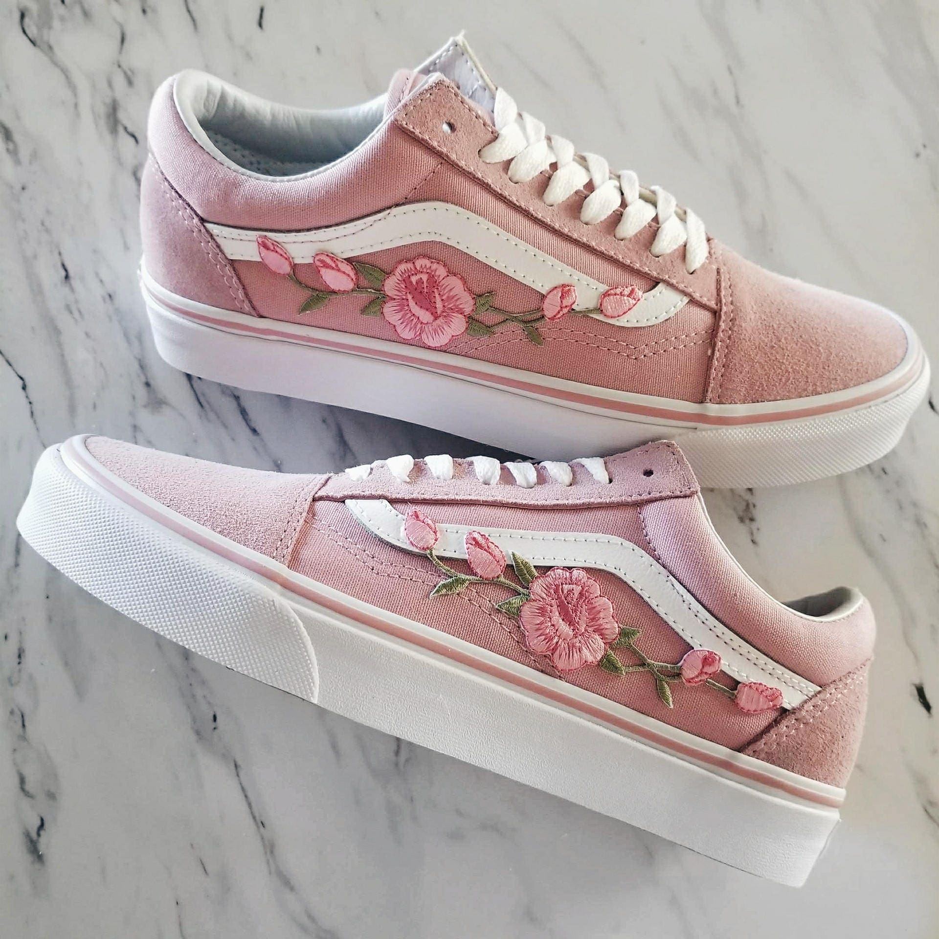 rose pink vans cheap online