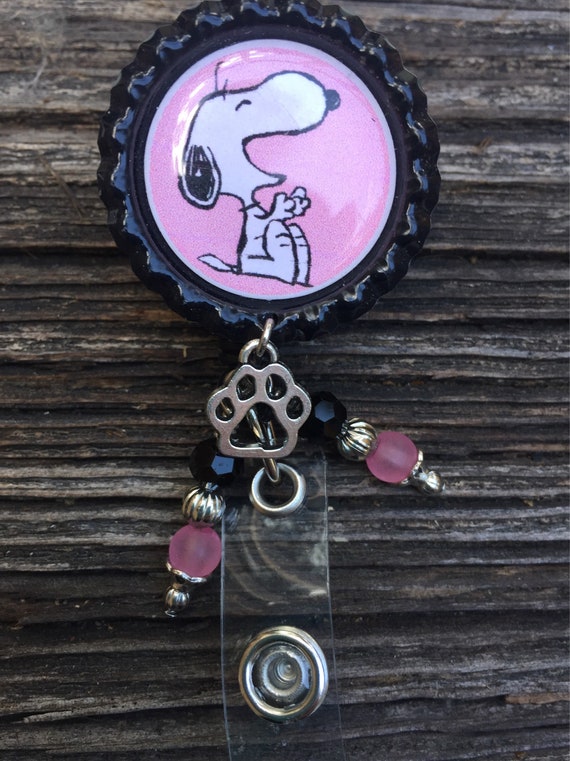 Snoopy retractable badge holder