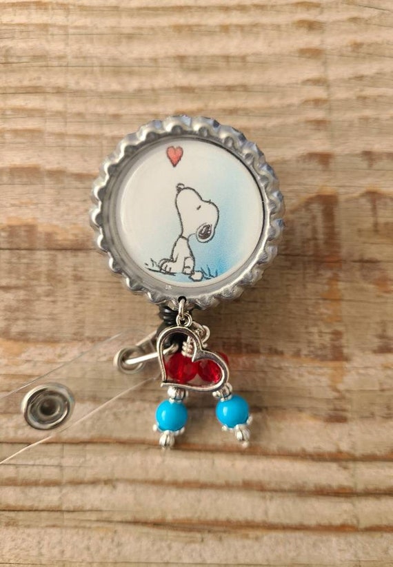 Snoopy retractable badge holder