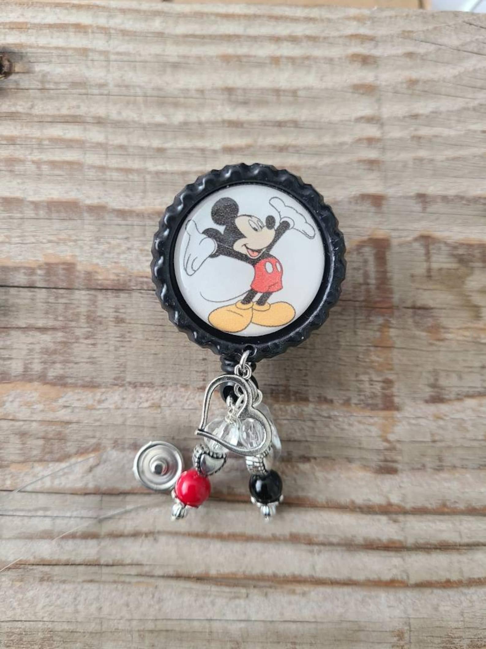 Mickey Mouse retractable badge holder Etsy