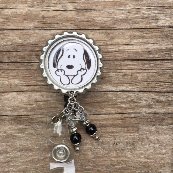 Snoopy retractable badge holder