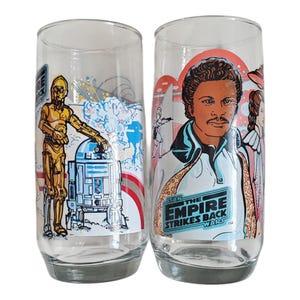 Vintage 1980 Star Wars Burger King Collector Glasses - Set of 2 - Empire Strikes Back