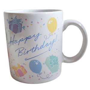 Taza de feliz cumpleaños de Hallmark 1986