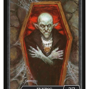 Vampire 2/2 Flying Token, Art by Matt Stawicki  Magic the Gathering Givememana&#39;s Tokens Limited Edition