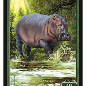 Hippo 3/3 Token Art di David Martin Magic the Gathering Givememana's Tokens Limited Edition
