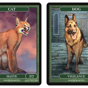 Dog & Cat Tokens Art by David Martin Magic the Gathering Givememana's Tokens Limited Edition