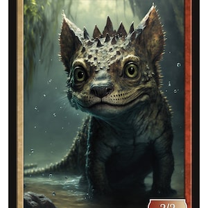 Dinosaur Cat Token Series 2 of Givememana&#39;s Tokens  Magic the Gathering  Limited Edition