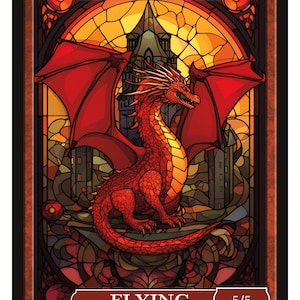 Dragon Token Stained Glass Series 3 Magic the Gathering Gettoni di Givememana Edizione limitata