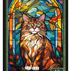 Cat Token Stained Glass série 3 Magic the Gathering Givememana's tokens édition limitée