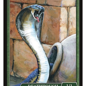 Snake 1/1 Deathtouch Token Art por Bryon Wackwitz Magic the Gathering Givememana's Tokens Limited Edition