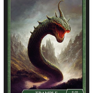 Wurm Token 5/5 Trample Series 2 of Givememana&#39;s Tokens  Magic the Gathering  Limited Edition