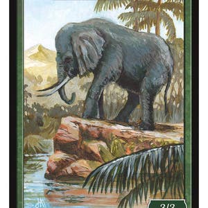 Elephant Token Art von jeff Menges Magic the Gathering Givememana's Tokens Limited Edition