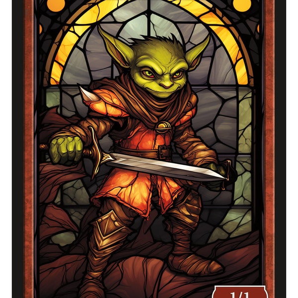 Goblin Token STAINED GLASS SERIES 3  Magic the Gathering Givememana's Tokens Limited Edition
