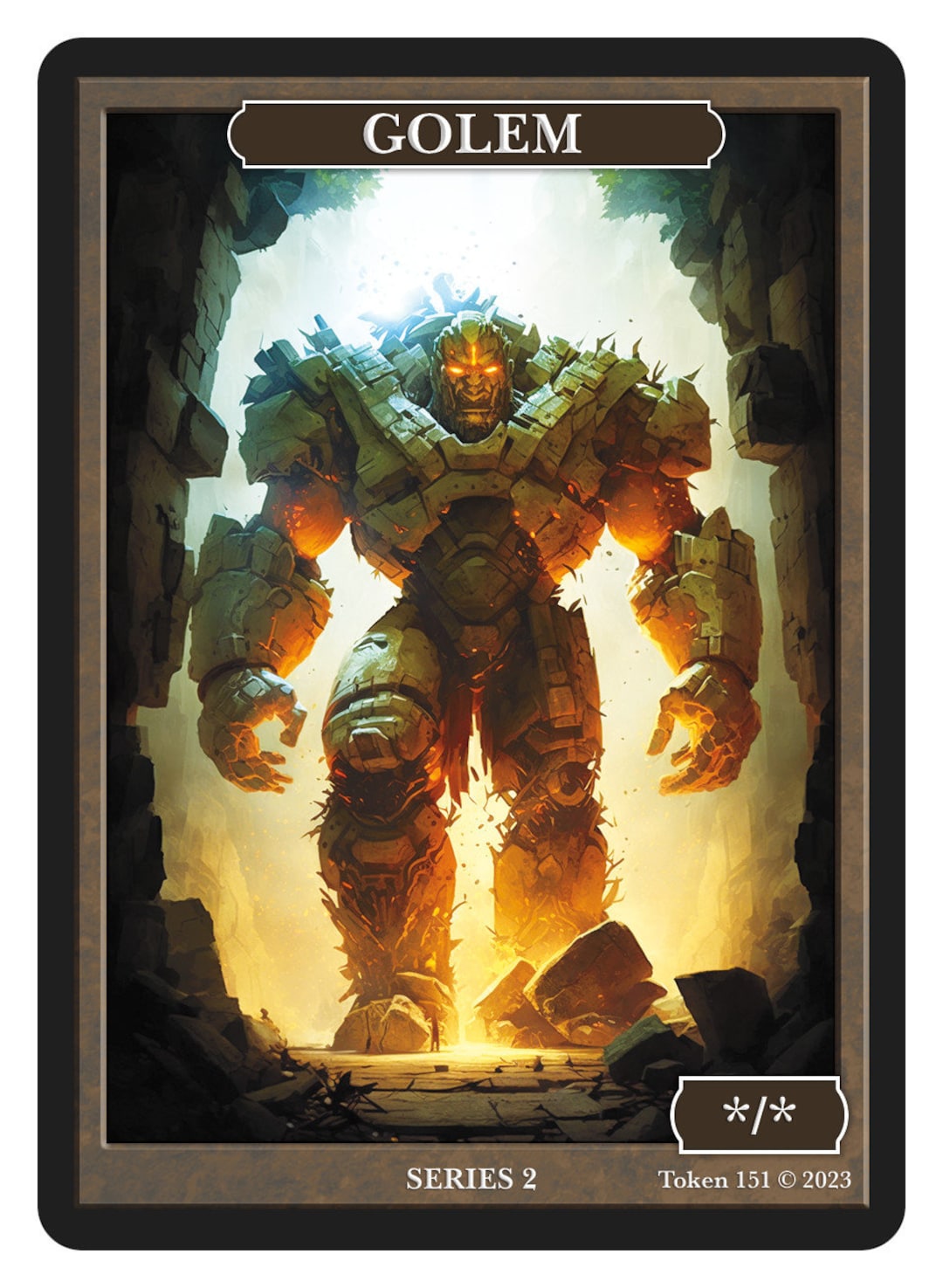 Golem Token Series 2 of Givememana's Tokens Magic the Gathering Limited