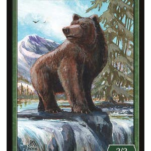 Bear Token Art by Jeff Menges  Magic the Gathering Givememana&#39;s Tokens Limited Edition
