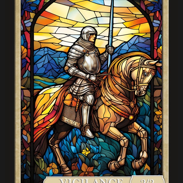 Knight Token STAINED GLASS SERIES 3  Magic the Gathering Givememana's Tokens Limited Edition