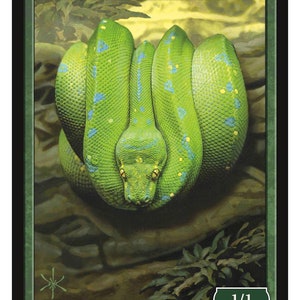 Snake 1/1 Green Token Art por David Martin Magic the Gathering Givememana's Tokens Limited Edition