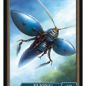 May include: A blue and gold mechanical creature with wings, labeled "THOPTER" and "FLYING". The creature is flying in a cloudy sky. The card is labeled "SERIES 2" and "Token 178 © 2023".