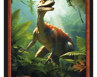 Dinosaur Token Magic The Gathering MTG Card - Art By David Martin - Givememana Green