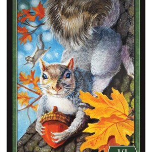 Illustration de jeton écureuil par Pat Lewis Magic the Gathering édition limitée Givememana's Tokens