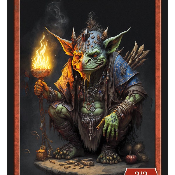 Goblin Shaman Token Series 2 of Givememana's Tokens  Magic the Gathering  Limited Edition