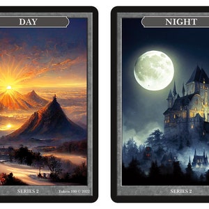 Ficha Día // Noche DOBLE CARA Serie 2 de Fichas de Givememana Magic the Gathering Edición Limitada