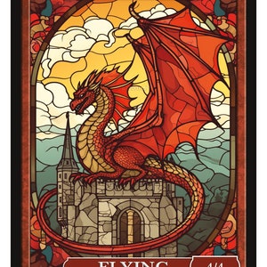 Dragon Token Stained Glass Series 3 Magic the Gathering Givememana's Tokens Limited Edition
