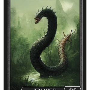 Wurm Token 6/6 Trample  Series 2 of Givememana&#39;s Tokens  Magic the Gathering  Limited Edition