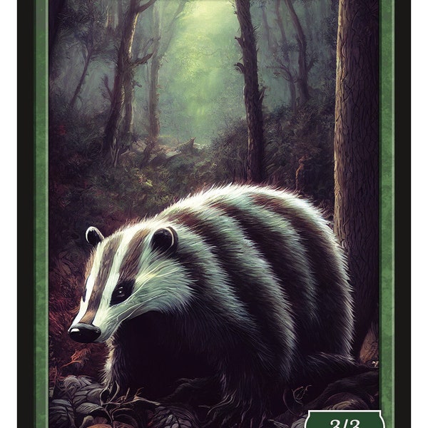 Badger Token Series 2 of Givememana's Tokens  Magic the Gathering  Limited Edition