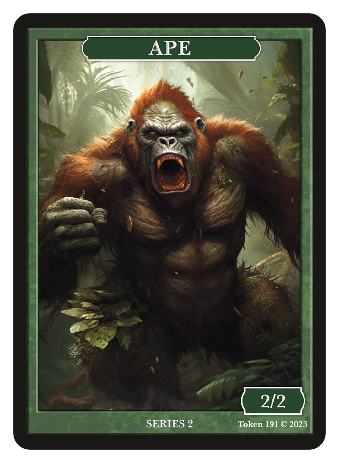 Ape Token 2/2 Green Series 2 of Givememana's Tokens Magic