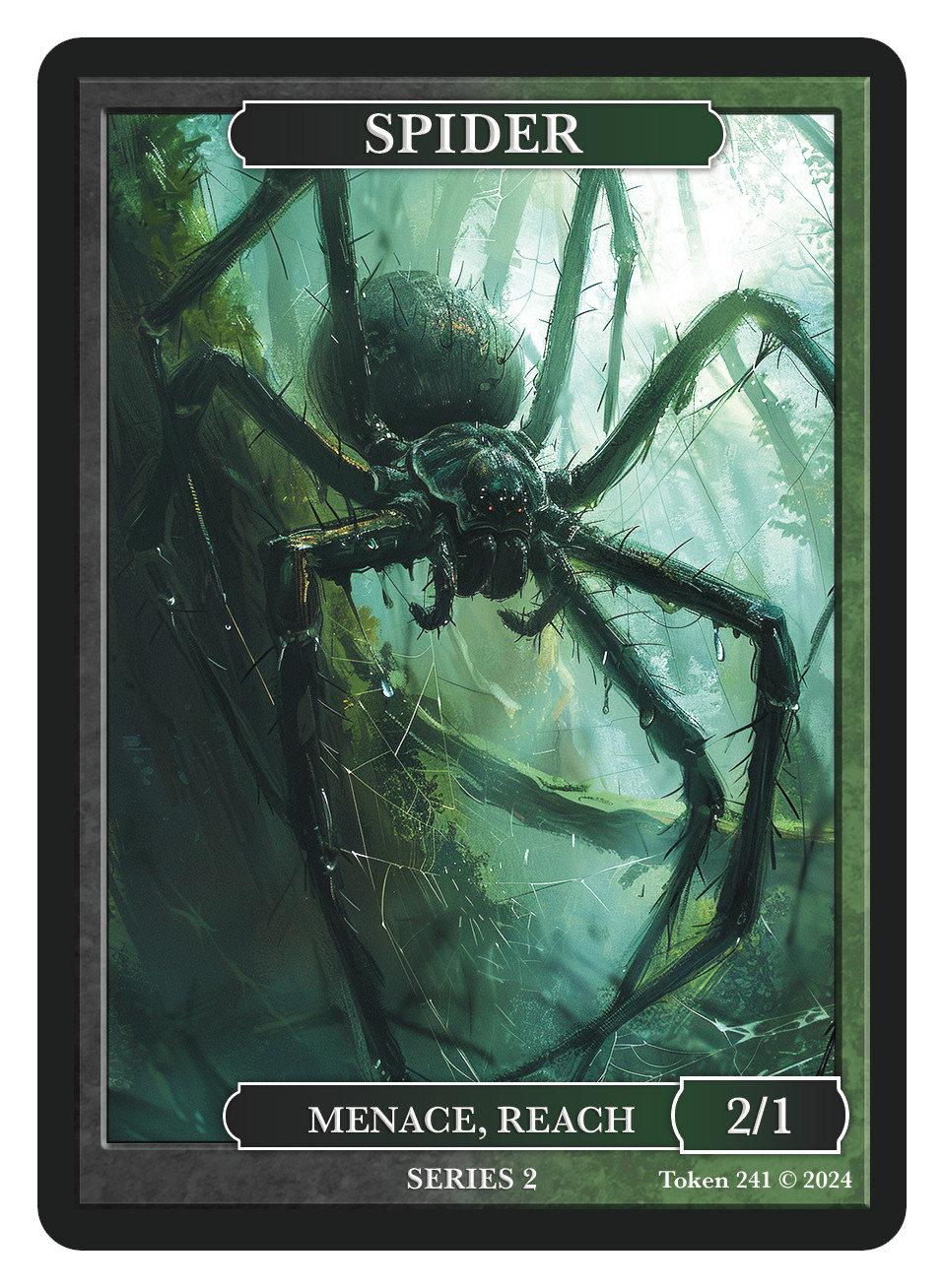 Spider Token Series 2 of Givememana's Tokens Magic the Gathering