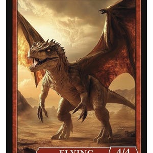 Dinosaur Dragon Token  Token Series 2 of Givememana&#39;s Tokens  Magic the Gathering