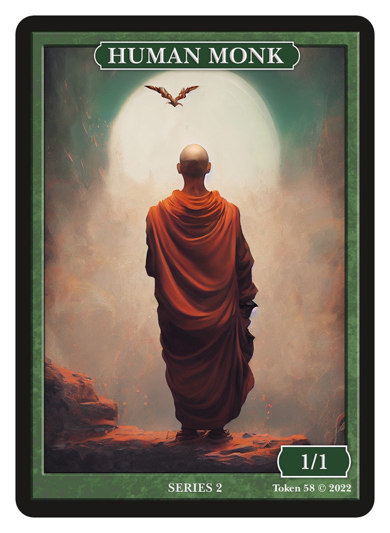 Human Monk Series 2 of Givememana's Tokens Magic the Gathering Limited Edition imagem 1