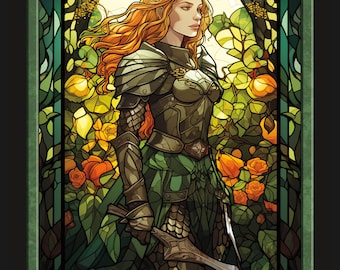Elf Warrior Token STAINED GLASS SERIES 3  Magic the Gathering Givememana's Tokens Limited Edition