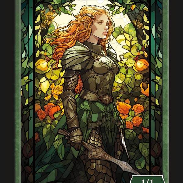 Elf Warrior Token STAINED GLASS SERIES 3 Magic the Gathering Givememana's Tokens Édition Limitée