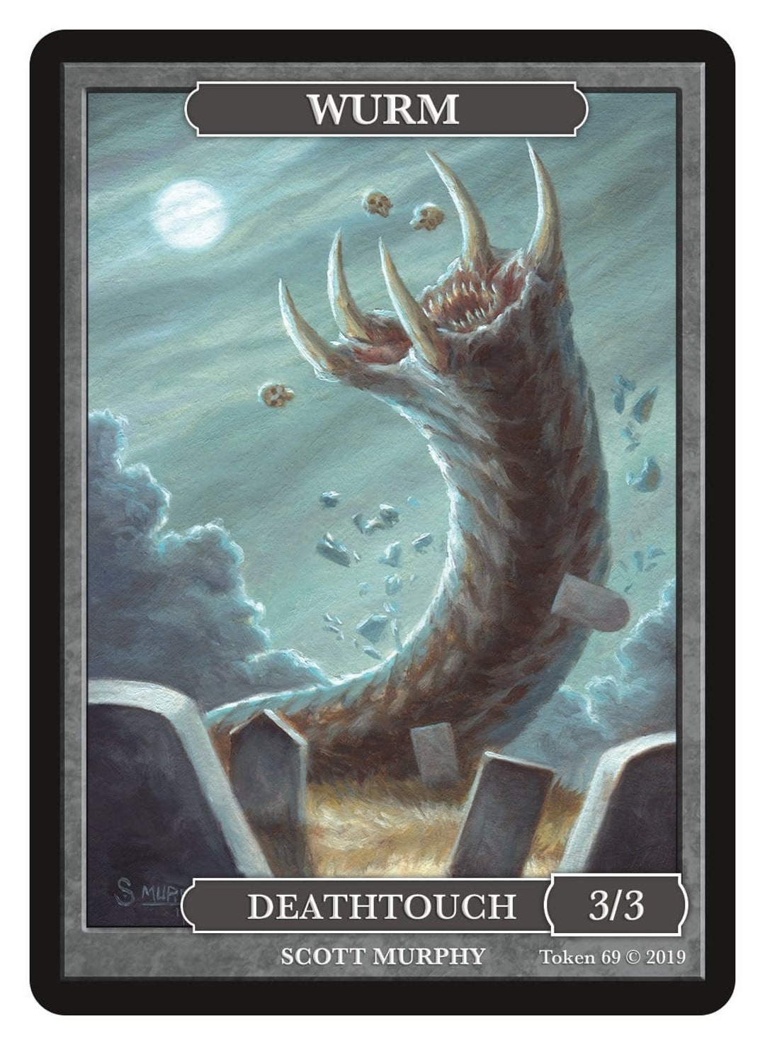 Wurm 3/3 Deathtouch Token, Wurmcoil Engine Art by Scott Murphy Magic