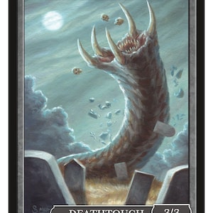 Wurm 3/3 Deathtouch Token, Wurmcoil Engine Art by Scott Murphy Magic the Gathering Givememana&#39;s Tokens Limited Edition