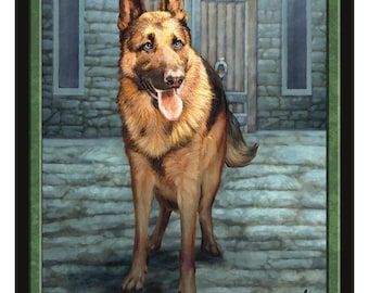 Dog 3/1 Vigilance Token Art by David Martin Magic the Gathering