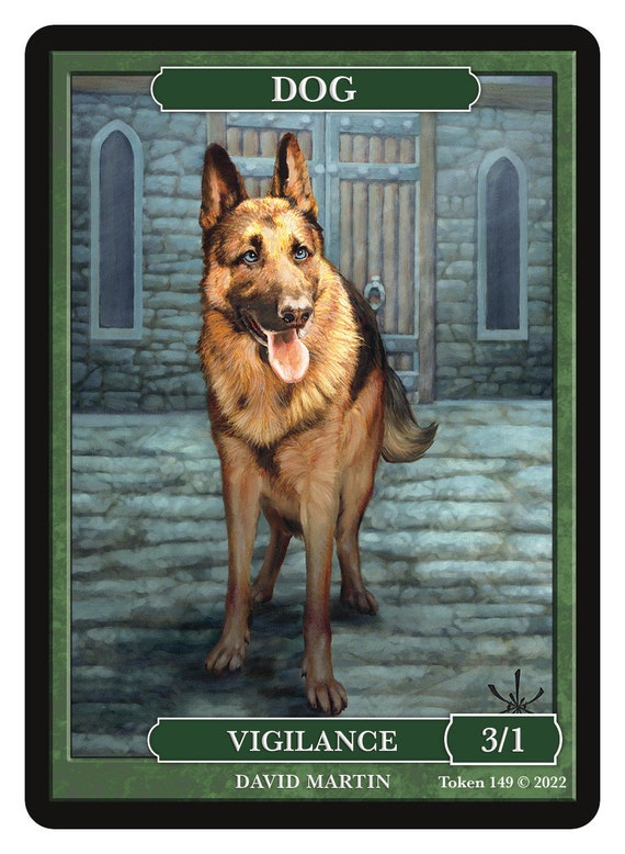 Dog 3/1 Vigilance Token Art by David Martin Magic the Gathering