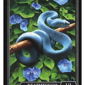 Cobra 1/1 Preta com Token de Toque Mortal Arte de David Martin Magic the Gathering Tokens Givememana Edição Limitada