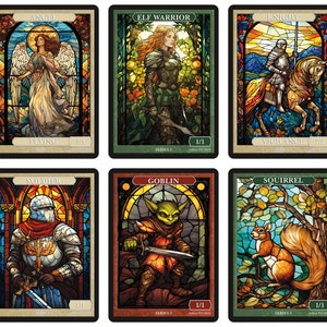 10 VIDRIERAS SERIE 3 Fichas Magic the Gathering Fichas de Givememana Edición limitada