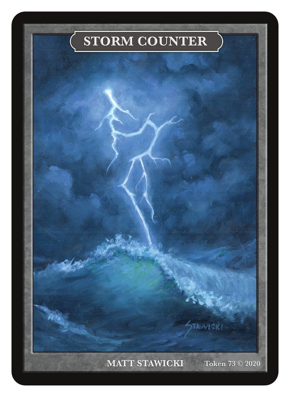 Storm Counter Token, Art by Matt Stawicki Magic the Gathering Givememana's Tokens Limited Edition