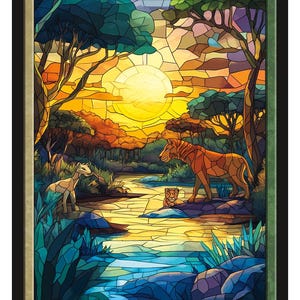 Savannah Token STAINED GLASS SERIES 3  Magic the Gathering Givememana&#39;s Tokens Limited Edition