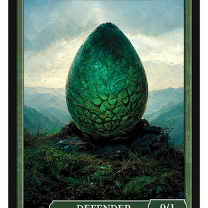 Ficha de huevo 0/1 Verde Serie 2 de Fichas de Givememana Magic the Gathering Edición limitada